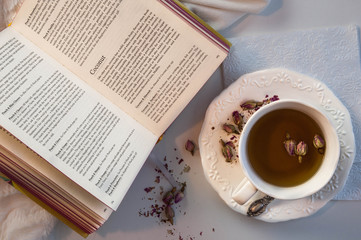 Tea break with a book
