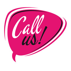 call us retro speech bubble
