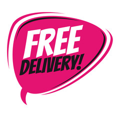 free delivery retro speech bubble