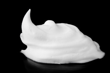 Soap foam Shaving cream bubble isolated on black background object health concept