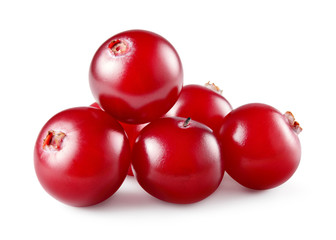 Cranberry. Fresh raw berries isolated on white background. With clipping path. Full depth of field.