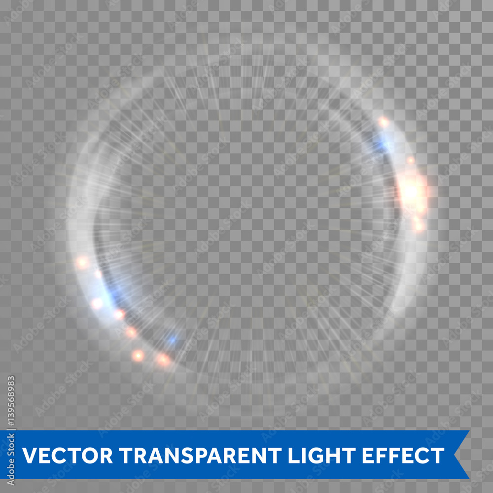 Aufkleber Light lens flare vector effect transparent background