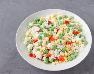 tomatoes, corn, pea, carrot- frozen vegetables.
