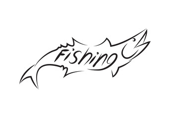 graphic fishing, vector