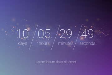 Countdown clock timer web site template vector design