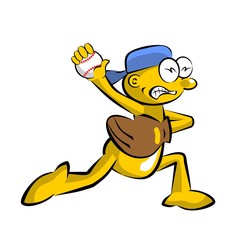 Funny baseball pitcher