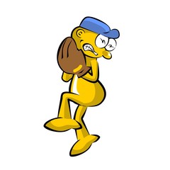 Funny baseball pitcher