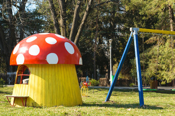 Mushroom like play house in kids park