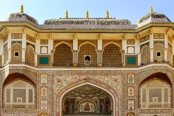 Impressive facade, Amber Fort, Jaipur, India