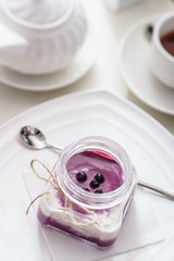 berry dessert in jar