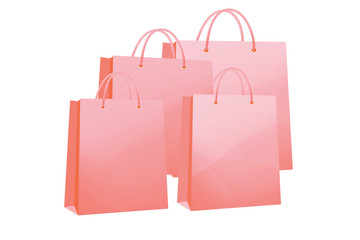 craft pink color shopping bags