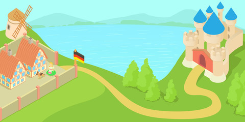 Germany landscape concept, cartoon style