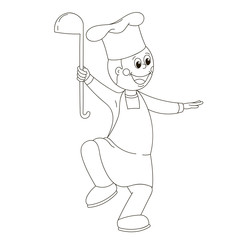 Cook in an apron and cap.