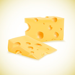 Illustration of organic cheese vector realistic icon