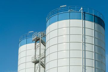 Agriculture. modern silos for storing grain harvest