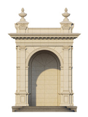 arcade from a white stone with a niche in classic style. 3d render