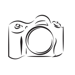 Logo black silhouette of the camera isolated on white background
