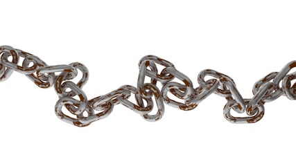 Obraz premium rusty metal chain on white background