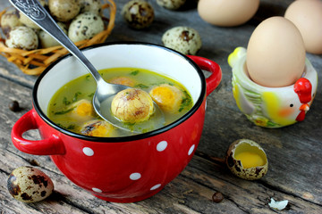 Easter soup with egg yolk