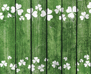 Green Planks with Shamrock Decoration