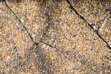 crack of pebbles floor