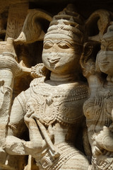 Obraz premium Close up of a relief sculpture,Chittorgarh Fort, Rajasthan, India