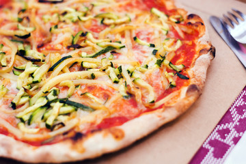 Close up of a tasty pizza