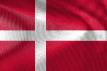 Fototapeta premium Dänemark Flagge auf einem Tuch