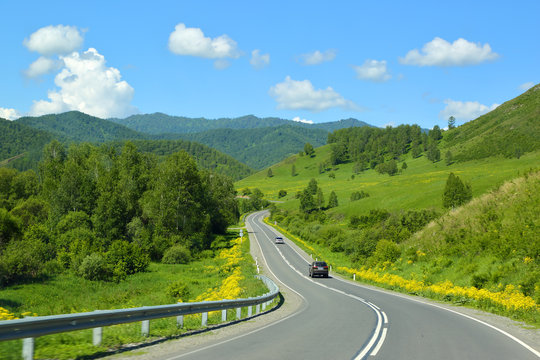 mountain road in Altai
