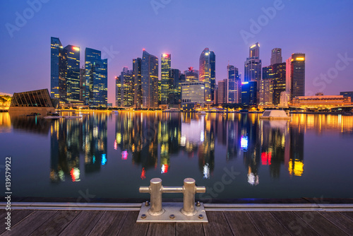 Singapore Skyline Singapore S Business District Blue Sky And Night View For Marina Bay Wall Mural Martinhosmat0 Singapore Skyline Singapore S Business District Blue Sky And Night View For Marina Bay Wall Mural Martinhosmat0