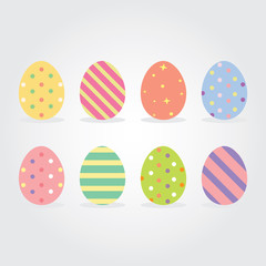 Easter eggs. Vector illustration. Easter eggs vector icons flat style. Easter eggs isolated vector. Easter eggs for Easter holidays design. Easter eggs isolated on white background.