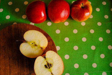 ripe apples on a table