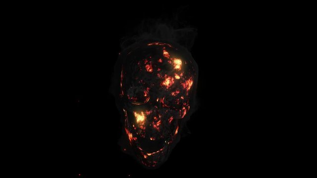 Animation fire a smoking skull with an alpha channel