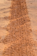 Tire track texture on a farm road