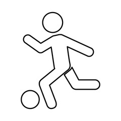 human silhouette playing soccer vector illustration design