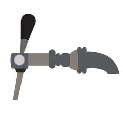 Isolated beer tap on a white background, Vector illustration
