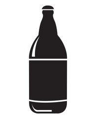 Isolated silhouette of a beer bottle, Vector illustration
