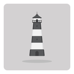 Vector of flat icon, Lighthouse building on isolated background