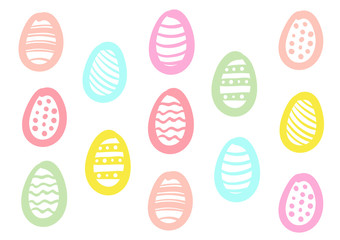 Colourful vector eggs for Easter greeting postcard