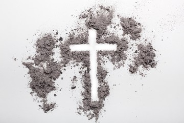 Cross in dust.
