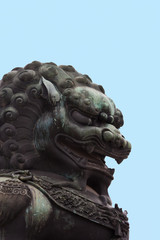 Bronze Lion at the Imperial Palace, Beijing.The lion is the guardian of the empire and represents the power of the emperor.
