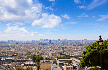 Fototapeta na wymiar Paris skyline aerial from Montmartre