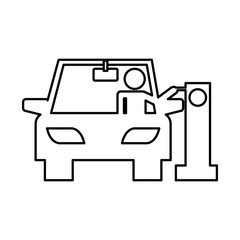 parking zone entrance barricade vector illustration design