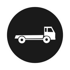 Round truck iconTruck. Black round icon for your site or application. Delivery icon