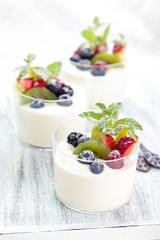 Yogurt with berries.