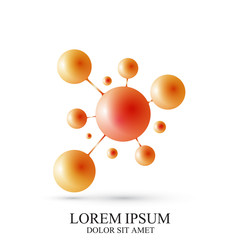 3D Logotype icon dna molecule. Vector template Logo for medicine, science, technology, chemistry, biotechnology.