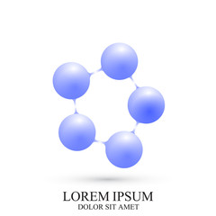3D Logotype icon dna molecule. Vector template Logo for medicine, science, technology, chemistry, biotechnology.
