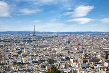 Paris skyline aerial from Montmartre
