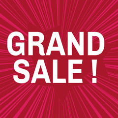 Grand sale banner.
