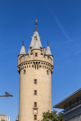 Fototapeta na wymiar Eschenheimer Turm (Eschenheim Tower) was a city gate, part of late-medieval fortifications of Frankfurt am Main